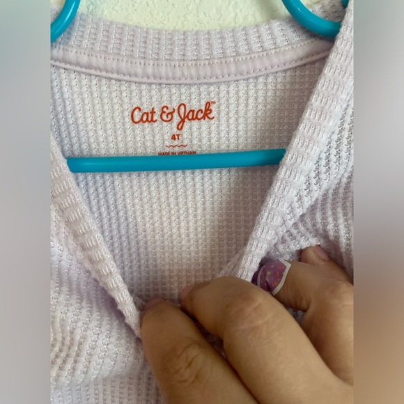 Cat and Jack toddler girls lavender waffle knit top size 4T - Picture 3 of 5